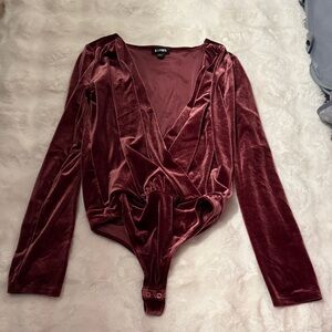 Express velvet bodysuit